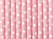 Picture of PAPER STRAWS DOTTED PINK 19.5CM